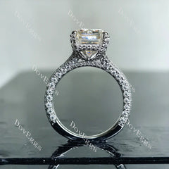 Half eternity pave split shank engagement ring only semi-mount only(Exclusively to DovEggs Stones)