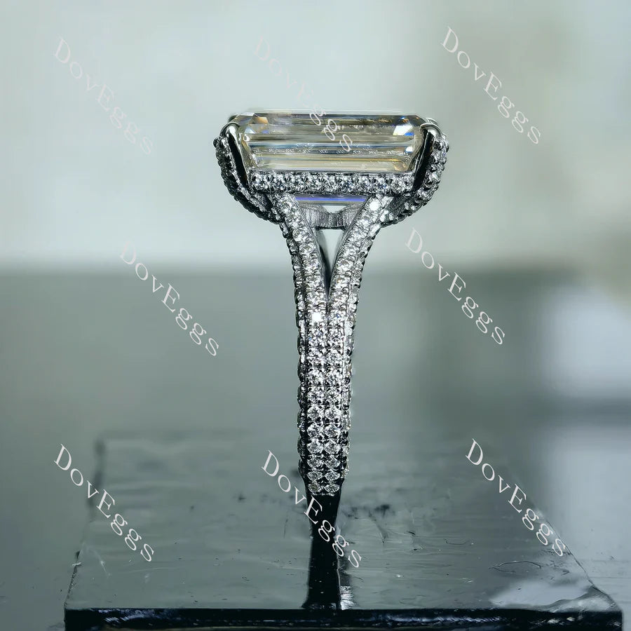 Half eternity pave split shank engagement ring only semi-mount only(Exclusively to DovEggs Stones)