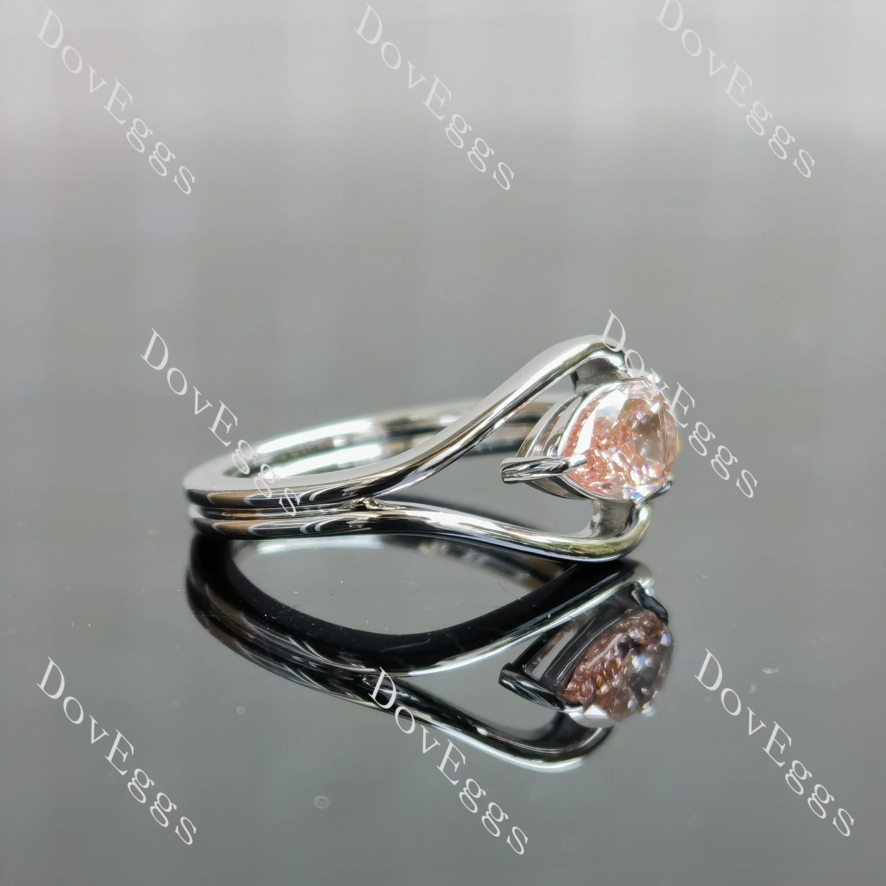 Pear solitaire moissanite engagement ring| DovEggs