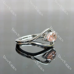Pear solitaire moissanite engagement ring| DovEggs
