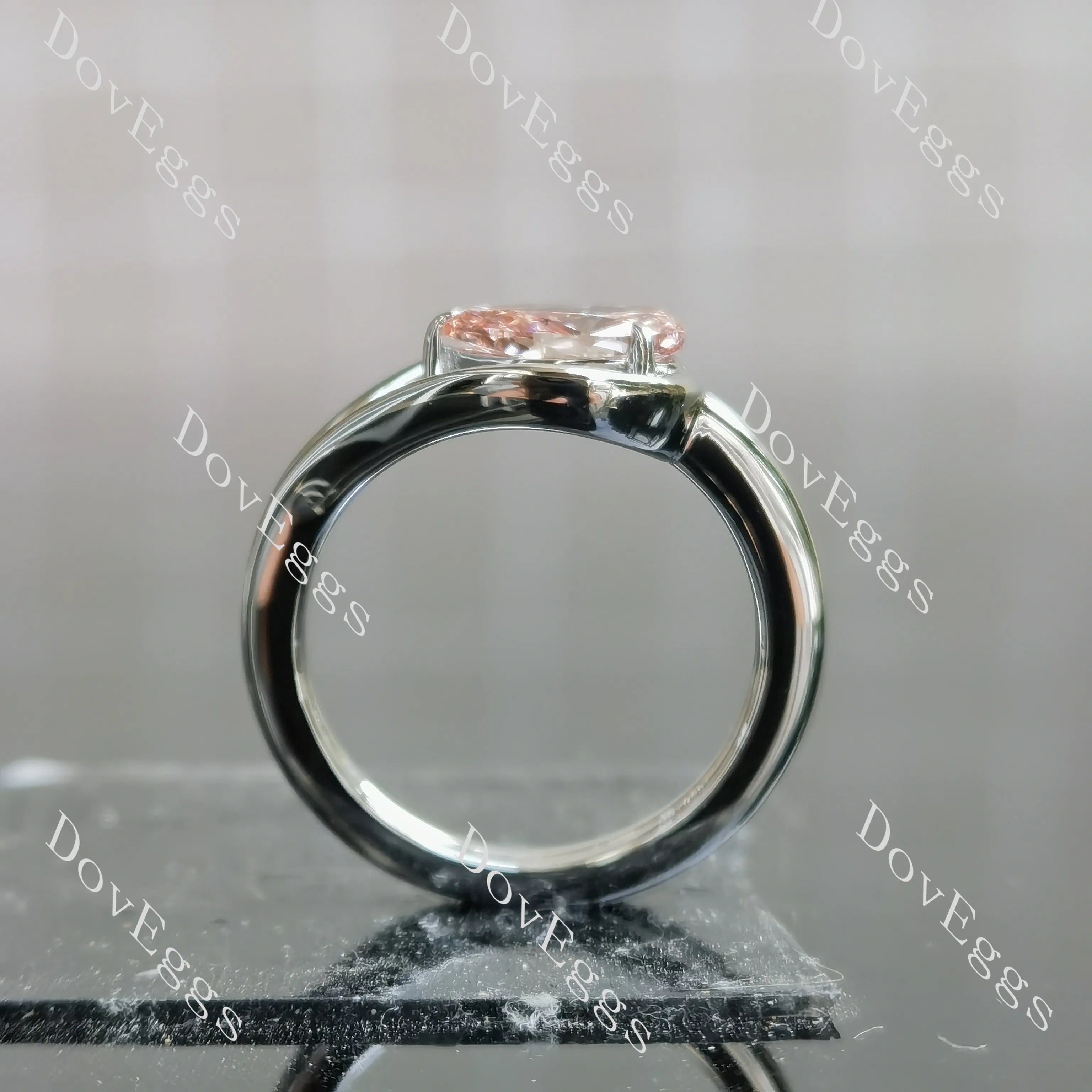 Pear solitaire moissanite engagement ring| DovEggs