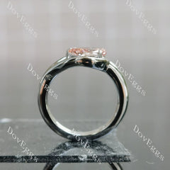Pear solitaire moissanite engagement ring| DovEggs