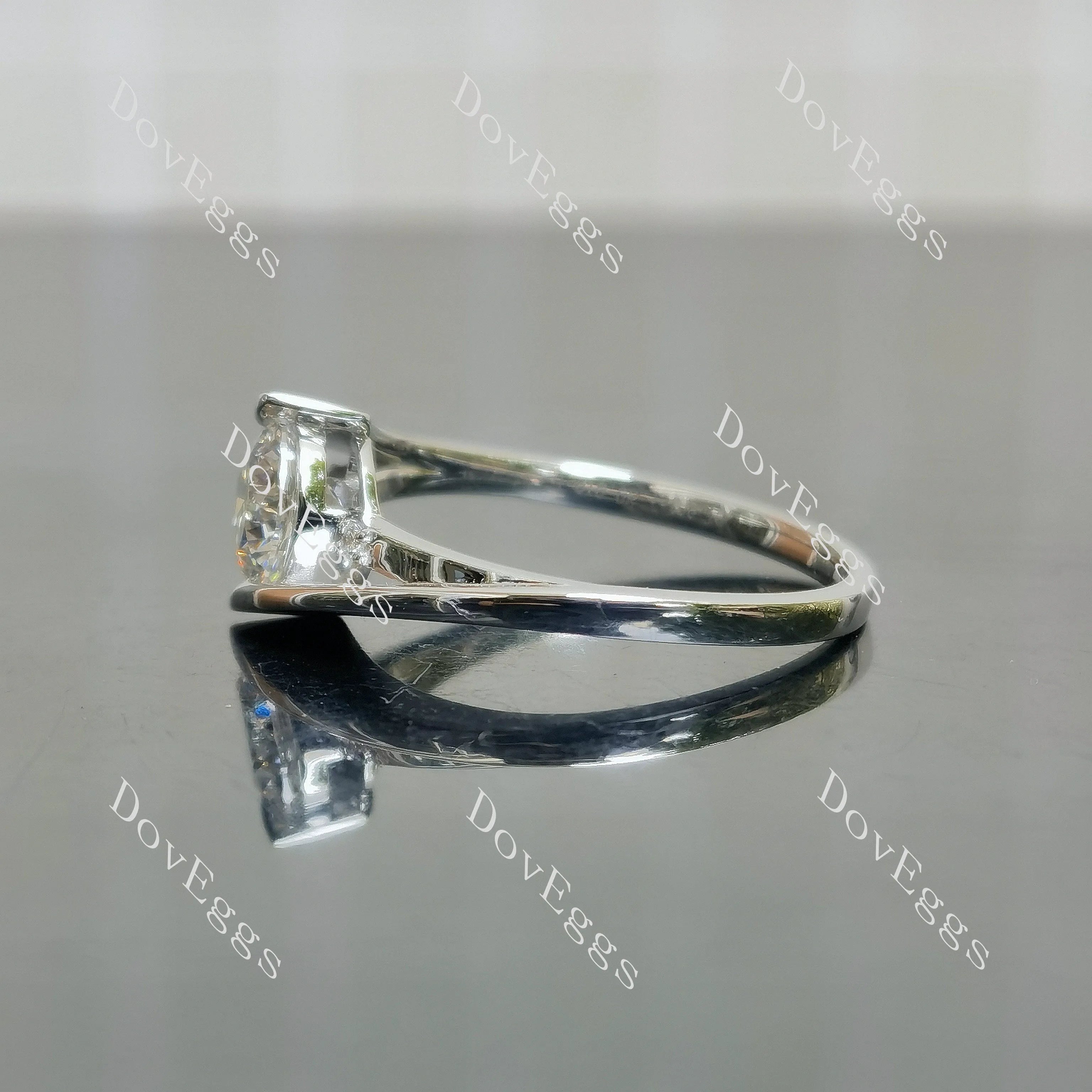 Doveggs pave side stones engagement ring semi-mount only(Exclusively to DovEggs Stones)
