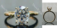 Oval solitaire moissanite engagement ring| DovEggs