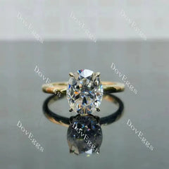 Oval solitaire moissanite engagement ring| DovEggs