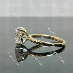 Oval solitaire moissanite engagement ring| DovEggs