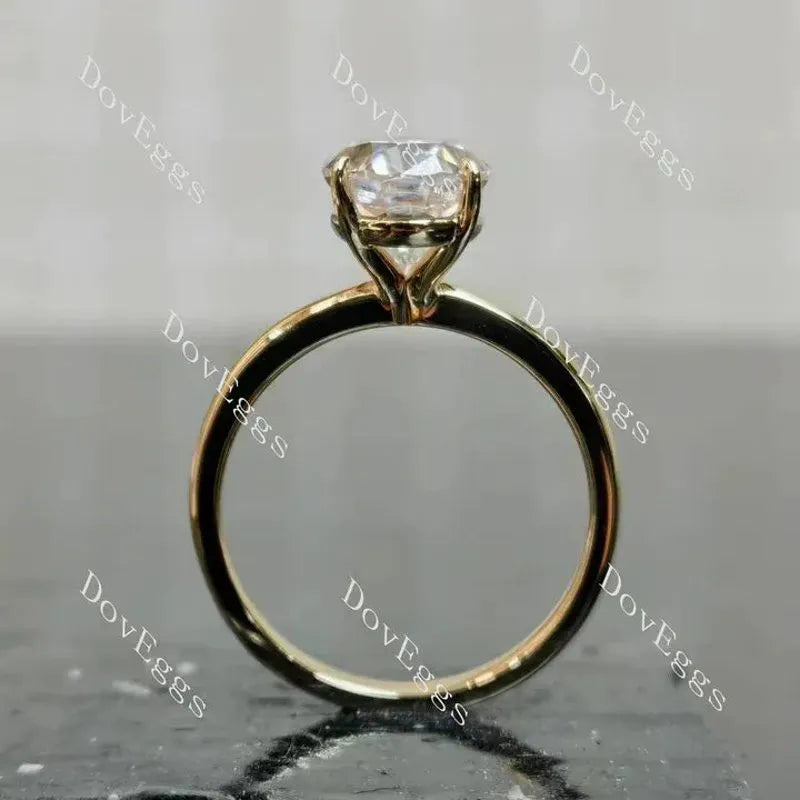 Oval solitaire moissanite engagement ring| DovEggs
