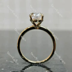 Oval solitaire moissanite engagement ring| DovEggs