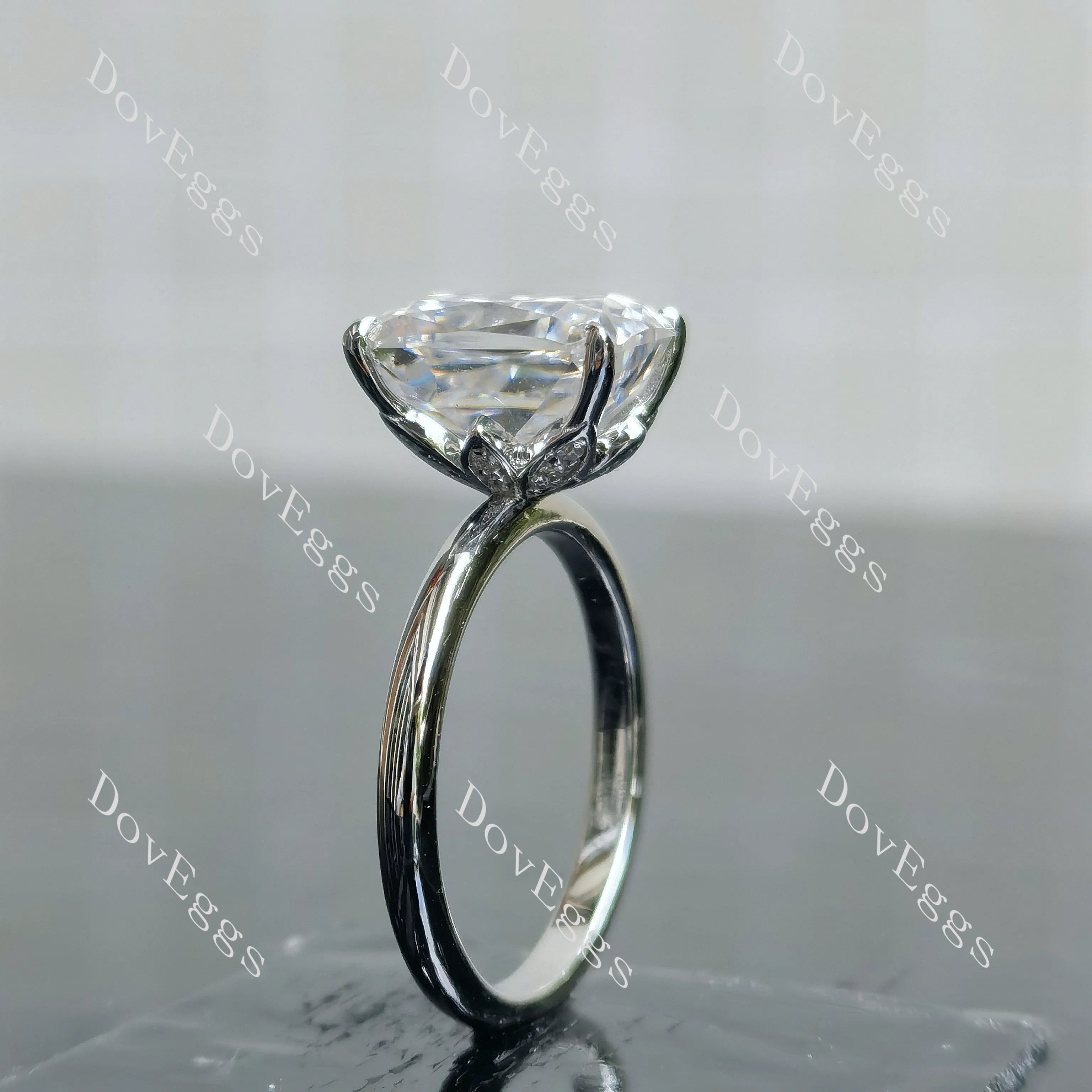 La Rose-Radiant solitaire torus moissanite engagement ring| DovEggs