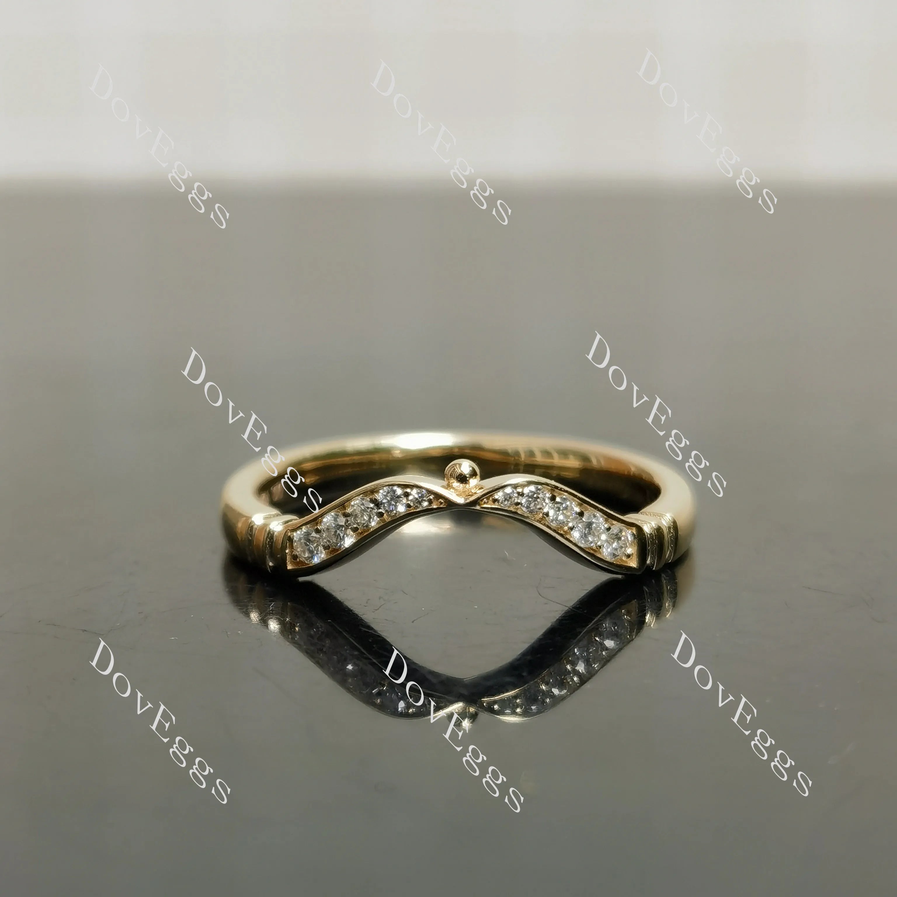 Round moissanite/lab grown diamond wedding band-2.3mm band width| DovEggs