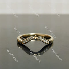 Round moissanite/lab grown diamond wedding band-2.3mm band width| DovEggs
