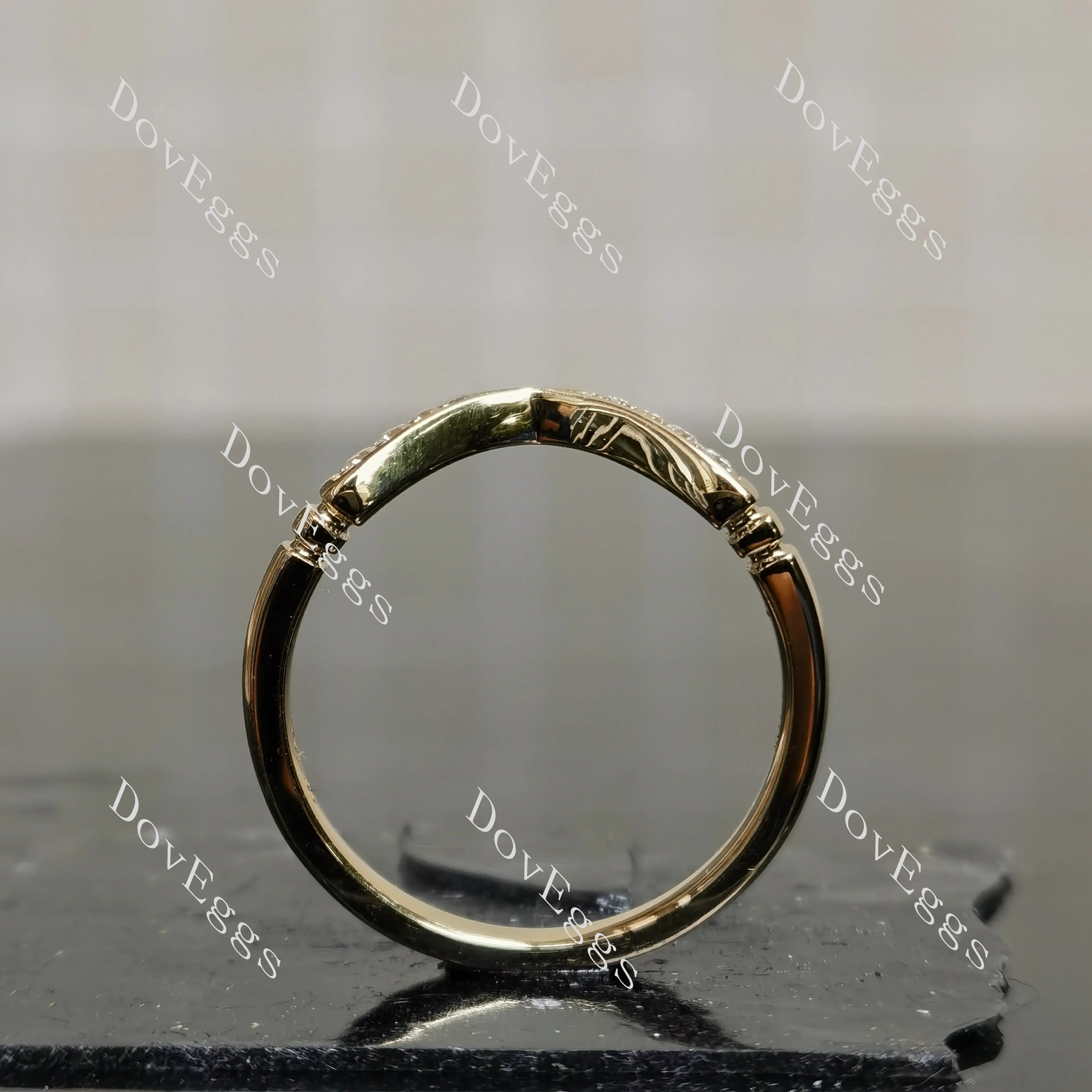 Round moissanite/lab grown diamond wedding band-2.3mm band width| DovEggs