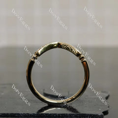 Round moissanite/lab grown diamond wedding band-2.3mm band width| DovEggs