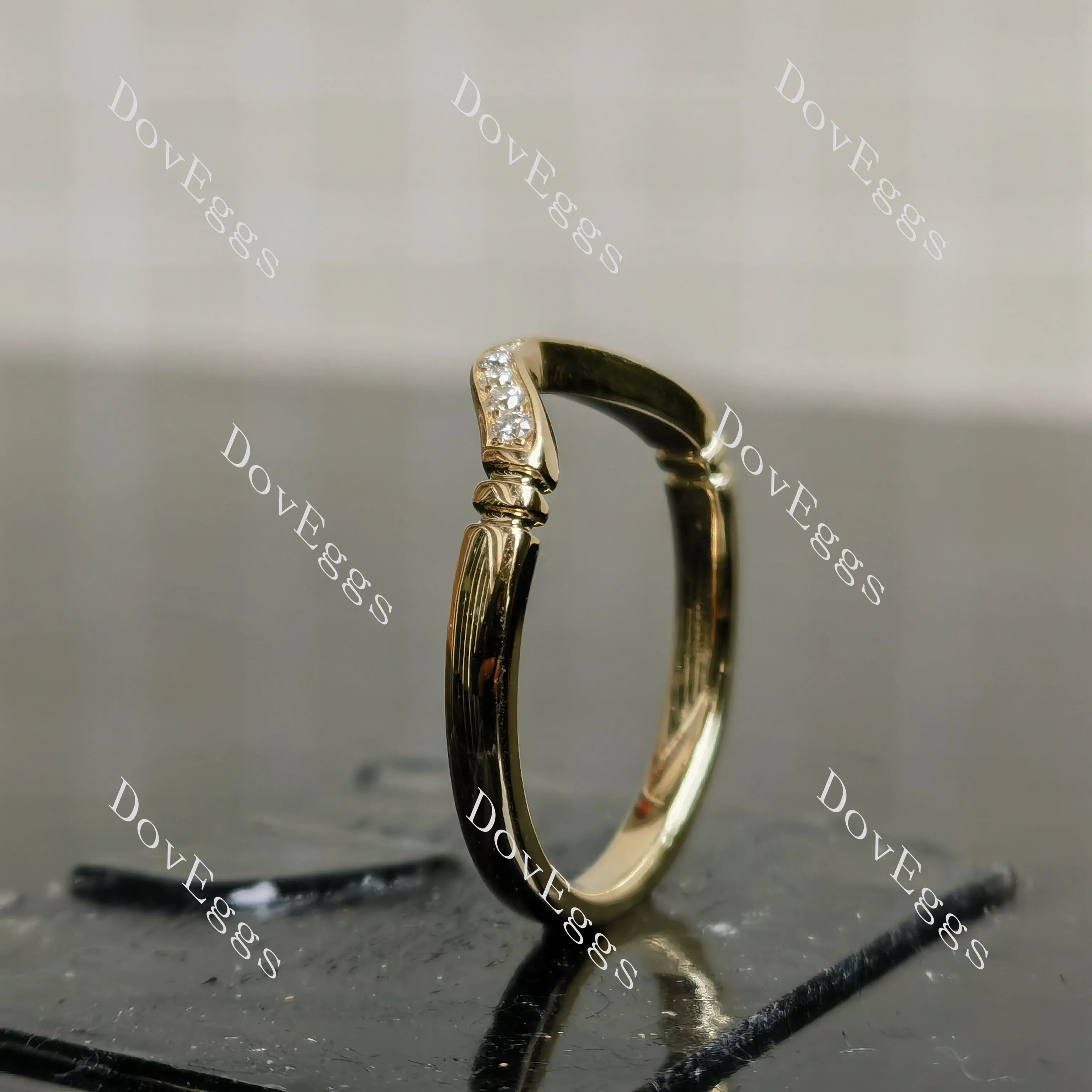 Round moissanite/lab grown diamond wedding band-2.3mm band width| DovEggs