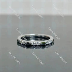 Round pave moissanite/lab grown diamond wedding band-2.0mm band width| DovEggs