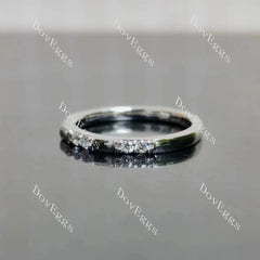 Round pave moissanite/lab grown diamond wedding band-2.0mm band width| DovEggs