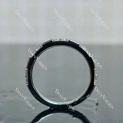 Round pave moissanite/lab grown diamond wedding band-2.0mm band width| DovEggs