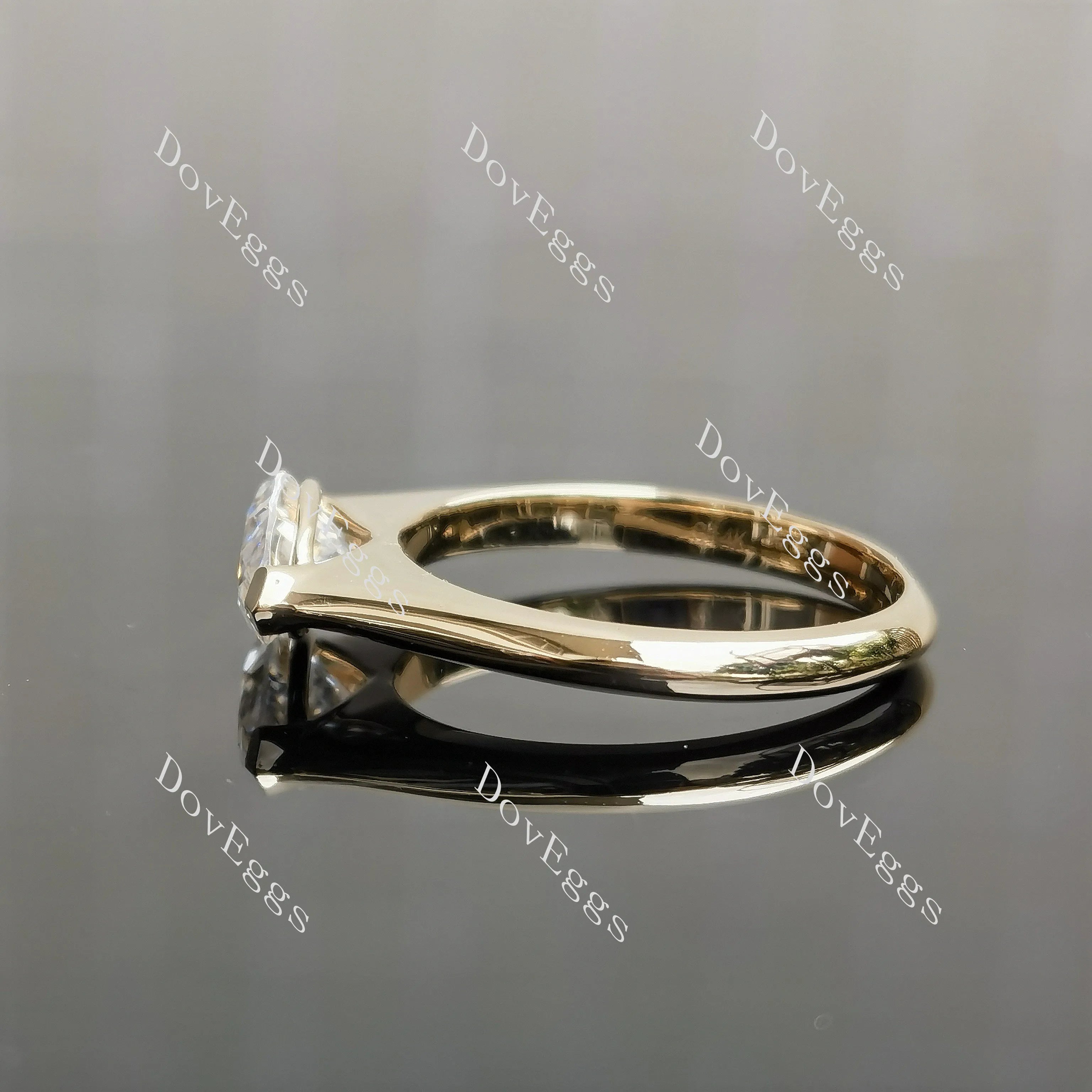 Marquise east west directions solitaire moissanite engagement ring| DovEggs