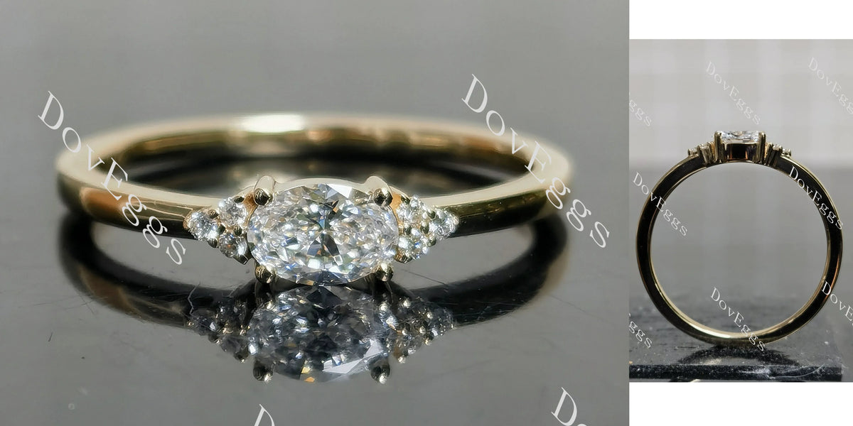 Self-Love oval/marquise moissanite/lab grown diamond engagement ring| DovEggs