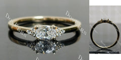 Self-Love oval/marquise moissanite/lab grown diamond engagement ring| DovEggs