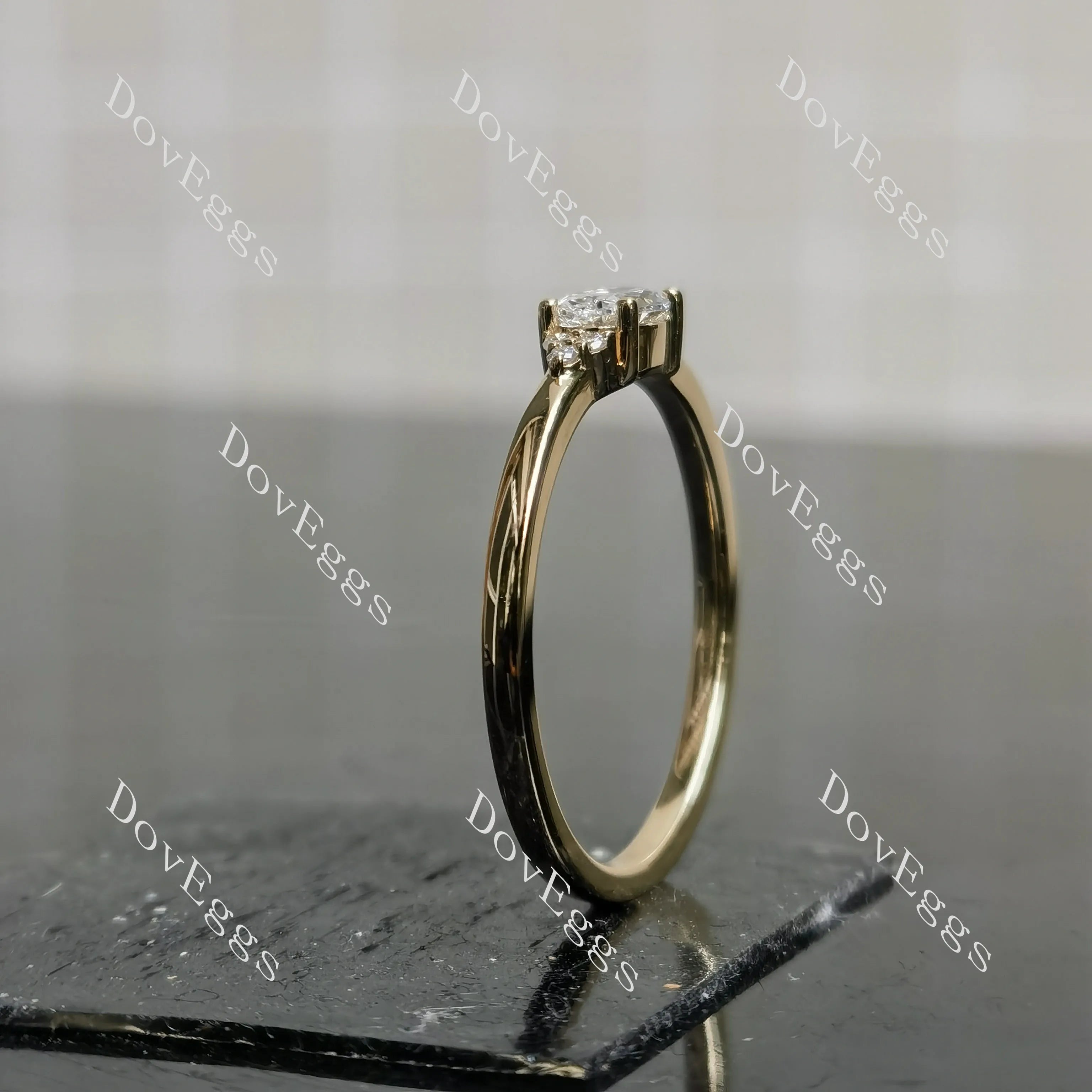 Self-Love oval/marquise moissanite/lab grown diamond engagement ring| DovEggs