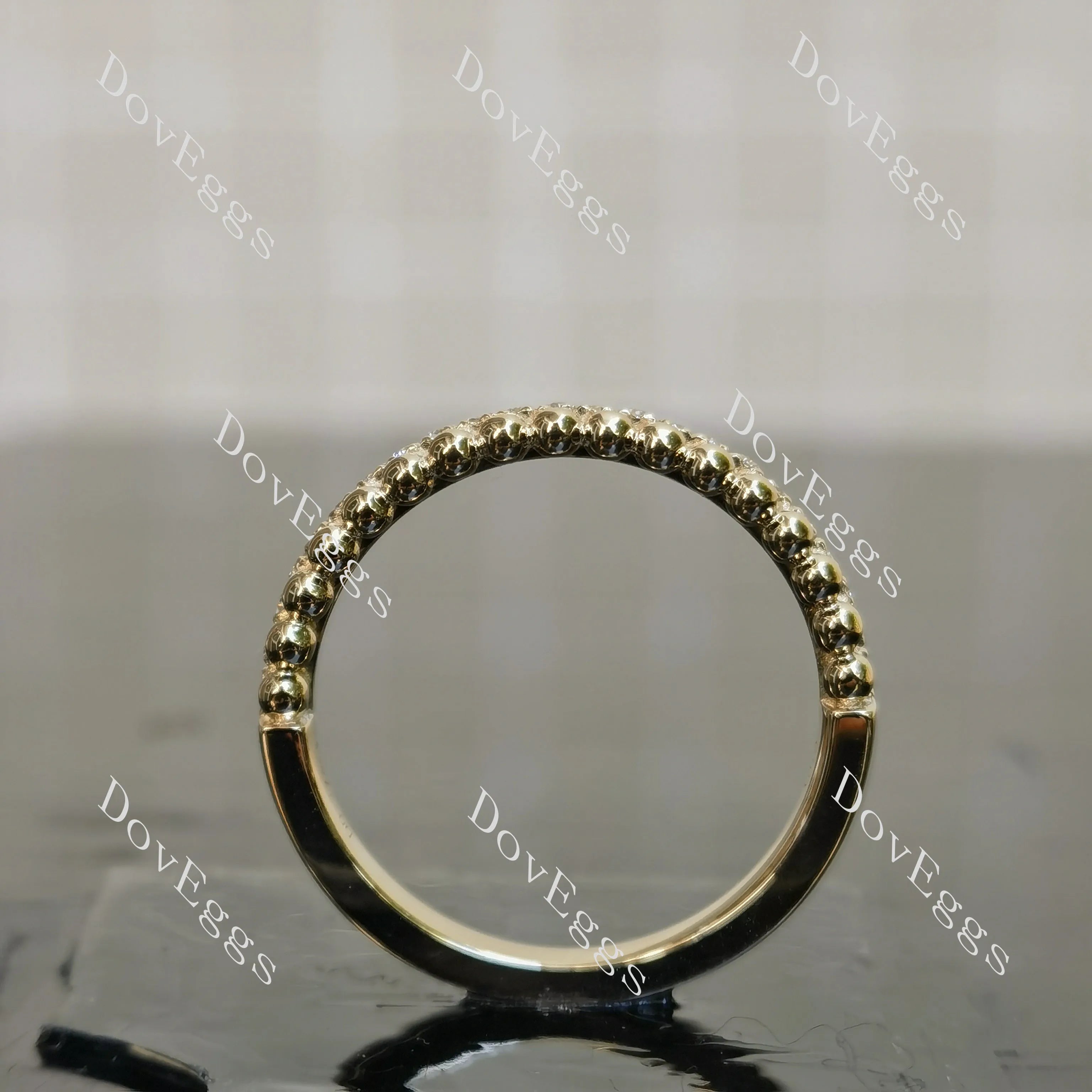 Round pave moissanite/lab grown diamond wedding band-2.3mm band width| DovEggs