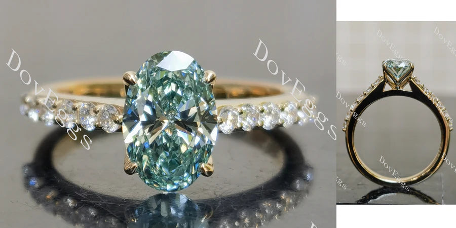 Pave engagement ring only semi-mount only(Exclusively to DovEggs Stones)