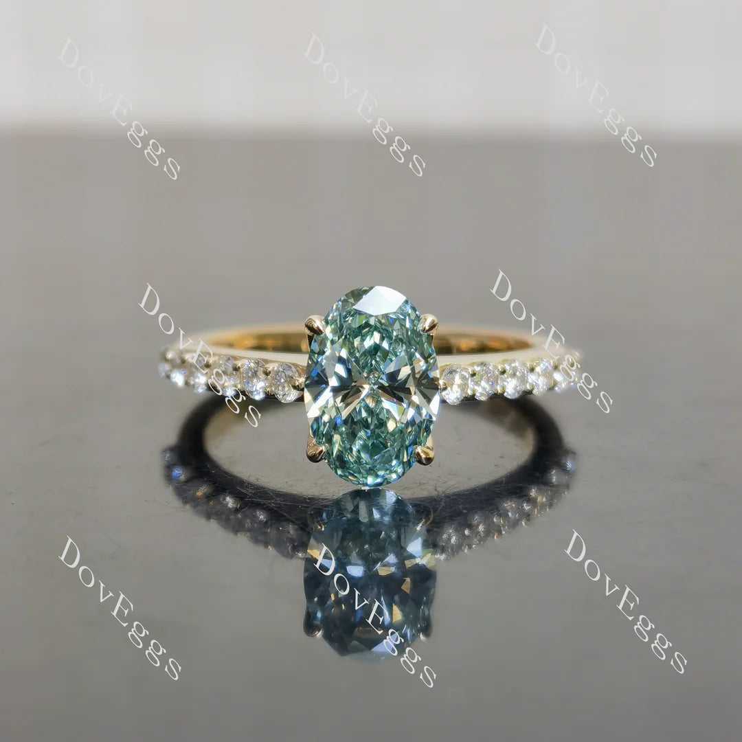 Pave engagement ring only semi-mount only(Exclusively to DovEggs Stones)