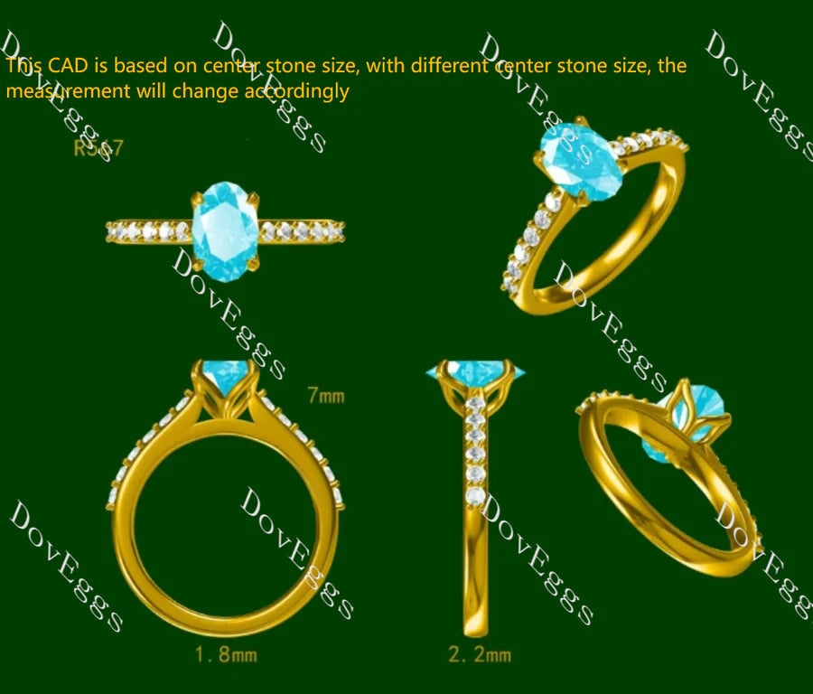 Pave engagement ring only semi-mount only(Exclusively to DovEggs Stones)