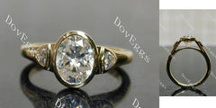 Bezel three stones engagement ring only semi-mount only(Exclusively to DovEggs Stones)