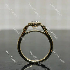 Bezel three stones engagement ring only semi-mount only(Exclusively to DovEggs Stones)