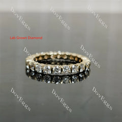 Round full eternity art deco moissanite/lab grown diamond/colored gem wedding band-2.5mm band width| DovEggs