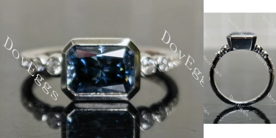 Bezel pave engagement ring only semi-mount only(Exclusively to DovEggs Stones)