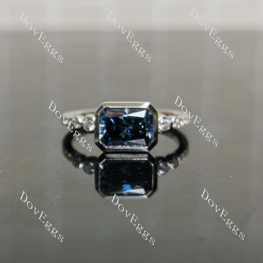 Bezel pave engagement ring only semi-mount only(Exclusively to DovEggs Stones)