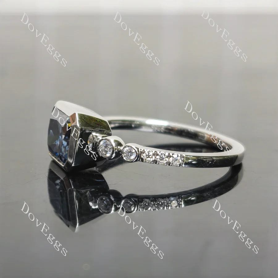 Bezel pave engagement ring only semi-mount only(Exclusively to DovEggs Stones)
