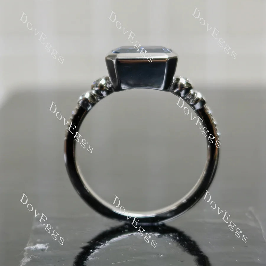 Bezel pave engagement ring only semi-mount only(Exclusively to DovEggs Stones)