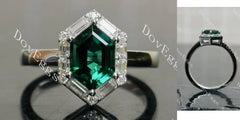 Dovie Doutch Marquise cut halo art deco colored gem engagement ring| Doveggs