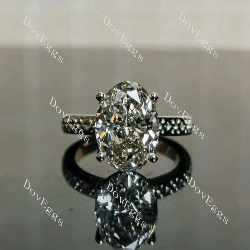 Vintage hidden halo engagement ring semi-mount only(Exclusively to DovEggs Stones)