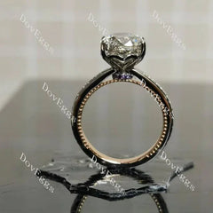 Vintage hidden halo engagement ring semi-mount only(Exclusively to DovEggs Stones)