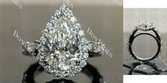 Dean's halo pave 3/4 eternity engagement ring semi-mount only(Exclusively to DovEggs Stones)