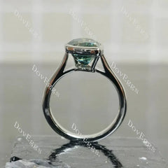 Bezel solitaire engagement ring only semi-mount only(Exclusively to DovEggs Stones)