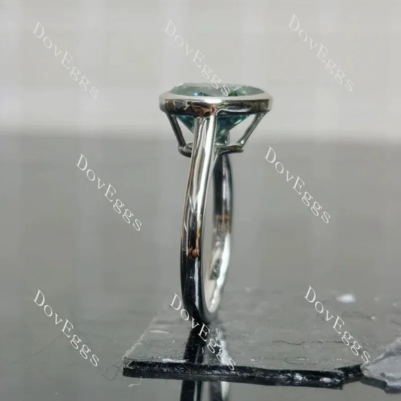Bezel solitaire engagement ring only semi-mount only(Exclusively to DovEggs Stones)