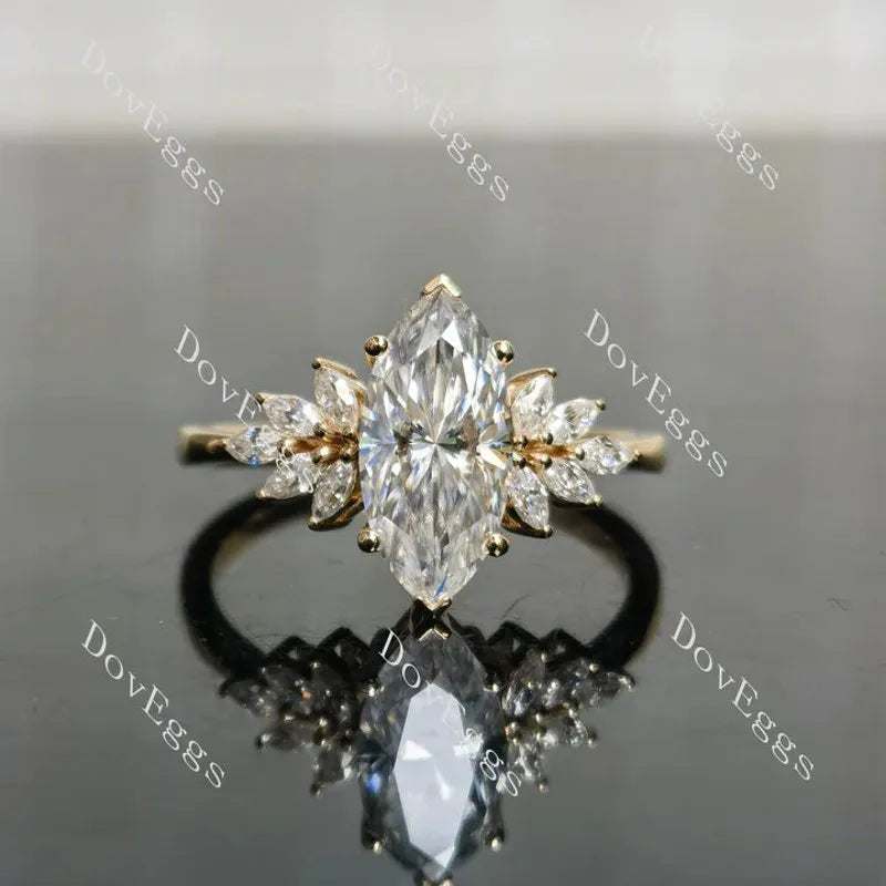Side stones pave engagement ring only semi-mount only(Exclusively to DovEggs Stones)