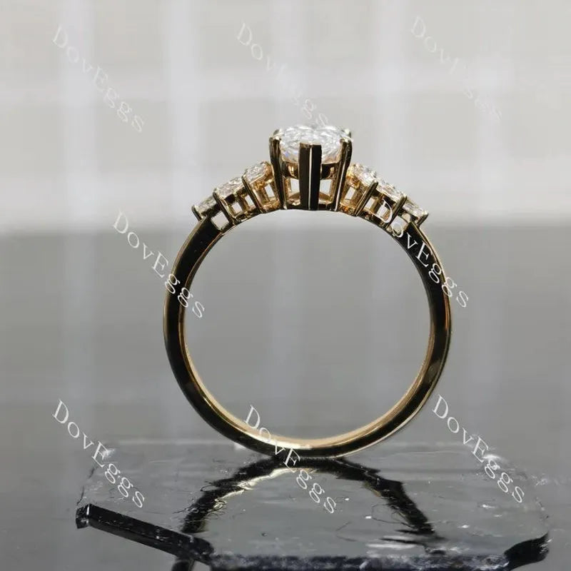 Side stones pave engagement ring only semi-mount only(Exclusively to DovEggs Stones)