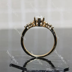 Side stones pave engagement ring only semi-mount only(Exclusively to DovEggs Stones)