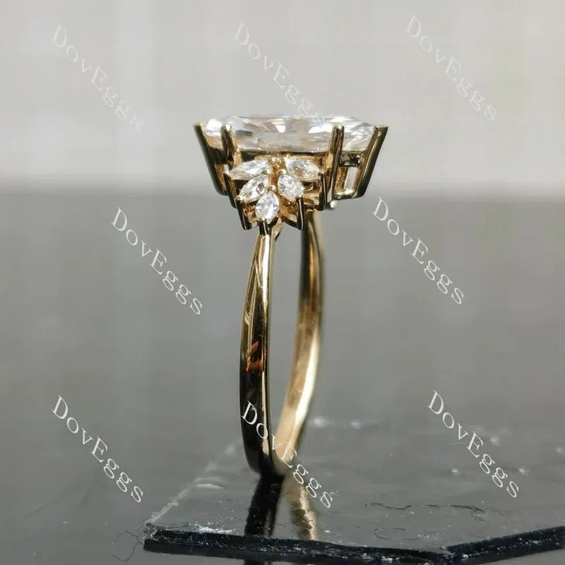 Side stones pave engagement ring only semi-mount only(Exclusively to DovEggs Stones)