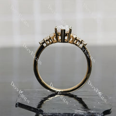 Marquise side stones moissanite engagement ring | Doveggs