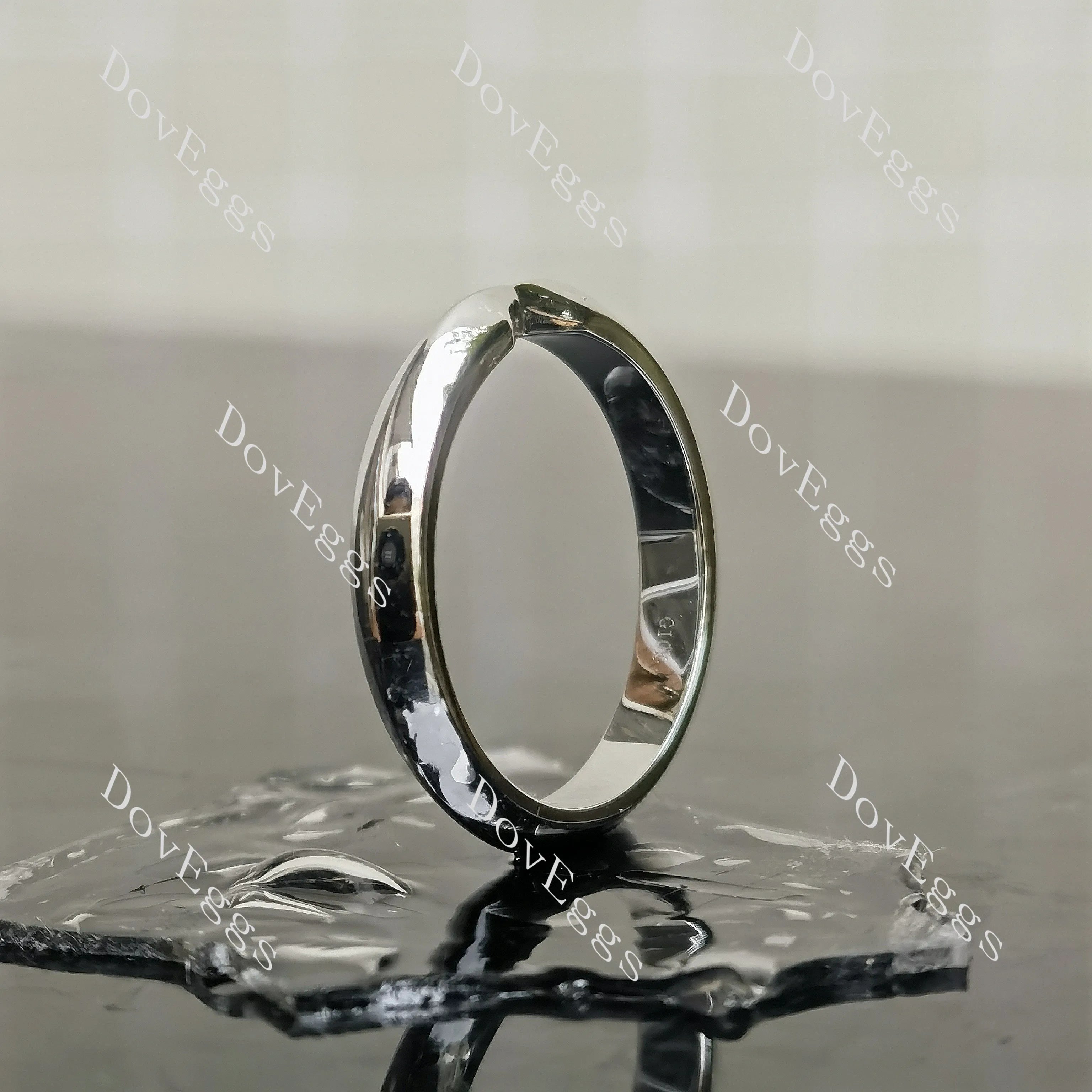 Nested narrow plain wedding band-2.0mm band width | DovEggs