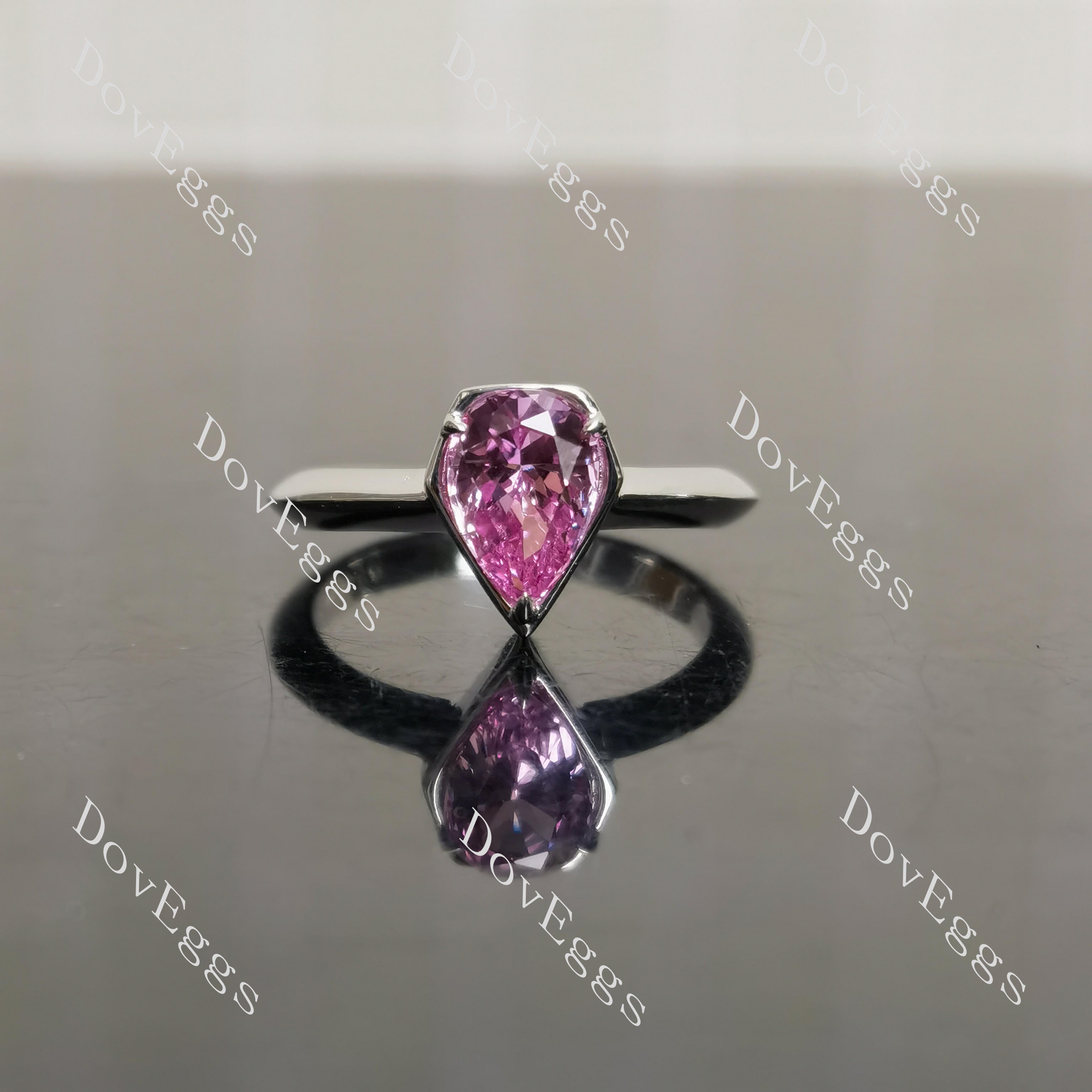 Heart bezel prong solitaire moissanite engagement ring | Doveggs