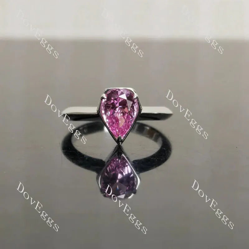 Bezel solitaire engagement ring semi-mount only(Exclusively to DovEggs Stones)